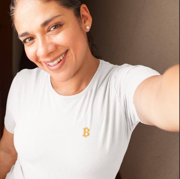 Baby Look ₿itcoin - Branca bordada - Image 3