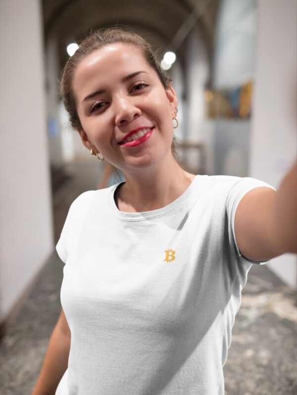 Baby Look ₿itcoin - Branca bordada